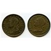 Image 1 : Lot of Two Counterfeit Nova Scotia Half Penny Tokens.