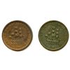 Image 1 : Lot of Two 1815 Success to Navigation & Trade Half Penny Tokens.
