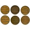 Image 2 : Lot of Six Ships Colonies & Commerce Half Penny Tokens.