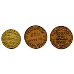 Lot of Three Ottawa Tokens.