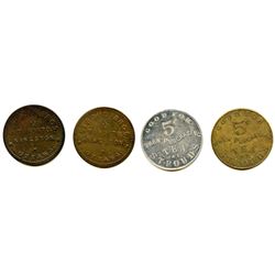 Lot of Four Ottawa Tokens.