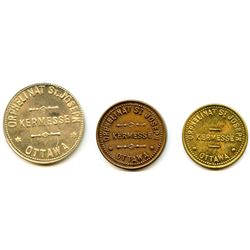 Lot of Three Ontario Tokens.