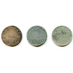 Lot of Three Post-Confederation Quebec Tokens.