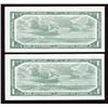Image 2 : Bank of Canada $1, 1954 - Lot of 2 Consecutive Replacements