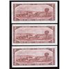 Image 2 : Bank of Canada $2, 1954 - Lot of 3 Cool Serial Numbers