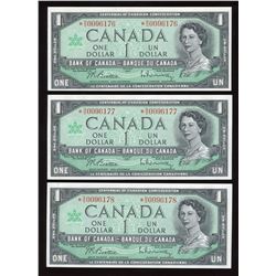 Bank of Canada $1, 1967 - Lot of 3 Consecutive Replacements