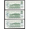 Image 2 : Bank of Canada $1, 1973 - Lot of 3 Low Serial Numbers