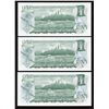 Image 2 : Bank of Canada $1, 1973 - Lot of 3 Consecutive Replacements