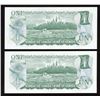 Image 2 : Bank of Canada $1, 1973 - Lot of 2 Consecutive Replacements