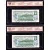 Image 2 : Bank of Canada $1, 1973 - Lot of 2 Consecutive Numbers