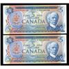 Image 1 : Bank of Canada $5, 1972 - Lot of 2 Consecutive Replacements