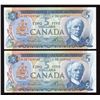 Image 1 : Bank of Canada $5, 1972 - Lot of 2 Consecutive Replacements