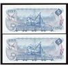 Image 2 : Bank of Canada $5, 1972 - Lot of 2 Consecutive Replacements