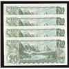 Image 2 : Bank of Canada $20, 1969 - Lot of 4 Consecutive Numbers