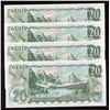 Image 2 : Bank of Canada $20, 1969 - Lot of 4 Consecutive Replacements