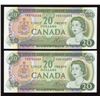 Image 1 : Bank of Canada $20, 1969 - Lot of 2 Consecutive Numbers