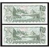 Image 2 : Bank of Canada $20, 1969 - Lot of 2 Consecutive Numbers