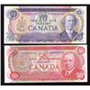 Image 1 : Bank of Canada $10 & $50, 1975 Low Serial Numbers - Lot of 2