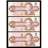 Image 2 : Bank of Canada $2, 1986 - Lot of 3 Changeover Notes