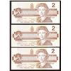 Image 2 : Bank of Canada $2, 1986 - Lot of 3 Replacement Notes