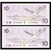 Image 1 : Bank of Canada $10, 1989 - Lot of 2 Replacement Notes