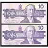 Image 2 : Bank of Canada $10, 1989 - Lot of 2 Replacement Notes