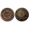 Image 1 : 1767-A French Colonies Copper Sou.  Vlack 5-E (E), with the RF countermark.
