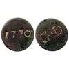 Image 1 : 1770 Countermark on a blank copper planchet, said to be for Guadeloupe and other areas.