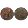 Image 1 : Undated Crowned F countermark on a 1746 George II halfpenny.