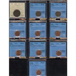 Graded Lot of 10 One Cents