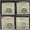 Image 1 : ICCS Graded - Lot of 4 ICCS Graded Twenty Five Cents