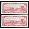 Image 2 : Bank of Canada $2, 1954 - Low Serial Numbered Consecutive Pair