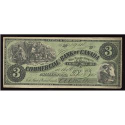 Commercial Branch Bank of Canada $3, 1861