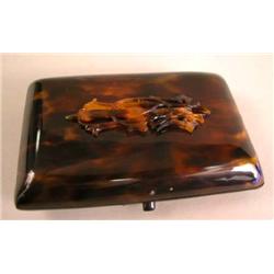 A TORTOISE SHELL RECTANGULAR CIGARETTE CASE