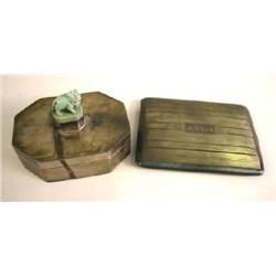 A SILVER OCTAGONAL BOX