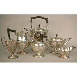 A GORHAM STERLING SILVER SIX PIECE TEA AND COFFEE SERVICE