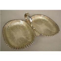 A GORHAM STERLING SILVER HANDLED FLUTED FORM BON-BON DISH