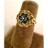 Image 1 : A 14K YELLOW GOLD AND SAPPHIRE FLORA-FORM RING