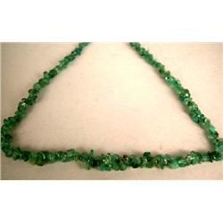 AN EMERALD BEADED NECKLACE
