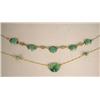 Image 1 : TWO 14K YELLOW GOLD AND JADE NECKLACES