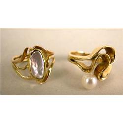 TWO 14K YELLOW GOLD RINGS
