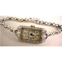 A HELBROS WHITE GOLD AND DIAMOND WATCH