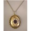 Image 1 : A 14K YELLOW GOLD PEARL AND AMETHYST PENDANT