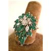 Image 1 : A 14K WHITE GOLD, DIAMOND AND EMERALD RING