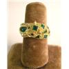 Image 1 : A 14K YELLOW GOLD, DIAMOND AND EMERALD PANTHER FORM RING