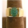 Image 1 : A 14K YELLOW GOLD WITH CENTER CARVED SCARAB EMERALD