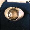 Image 1 : A GENTLEMEN'S WHITE GOLD WITH TIGER EYE RING