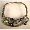 Image 1 : A STERLING SILVER AND AMETHYST DRAGON MOTIF NECK COLLAR