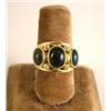 Image 1 : A YELLOW GOLD WITH THREE HARDSTONE SCARAB RING