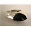 Image 1 : A STERLING SILVER AND ONYX ELLIPTICAL DOME FORM RING